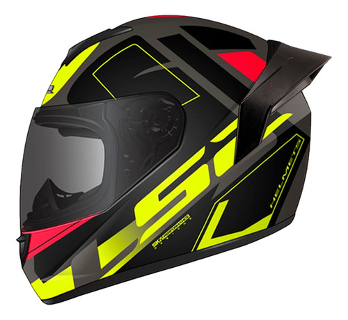 Casco Integral Ls2 Ff 352 Evo Cypress Negro Amarillo Mat /qr