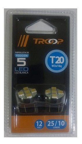 Ampolleta Posición Led T20 Cola De Pez W3x16q Troop