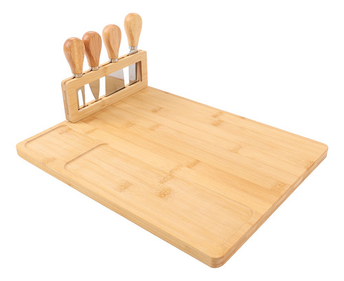 Tabla De Charcutería Con Queso De Bambú Rectangular