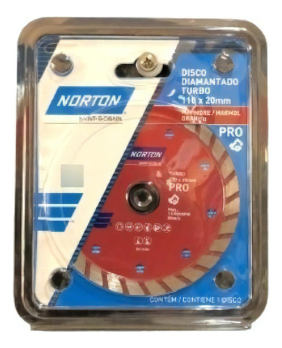Disco Diamantado Turbo Norton 110mm C/10un Cor Vermelho