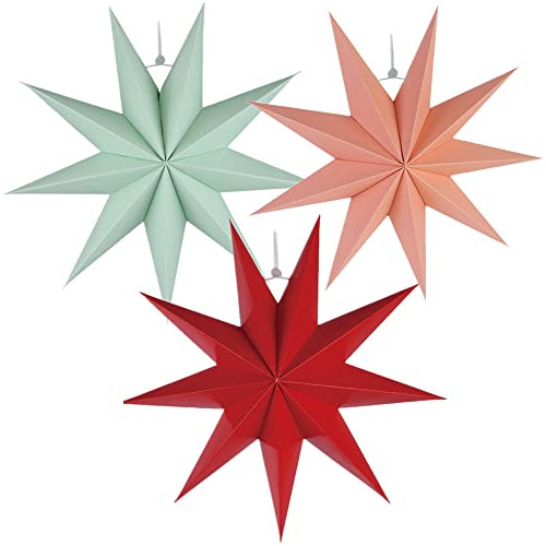 3 Piezas De Estrellas De Papel 3d De 12  Grandes - Deco...