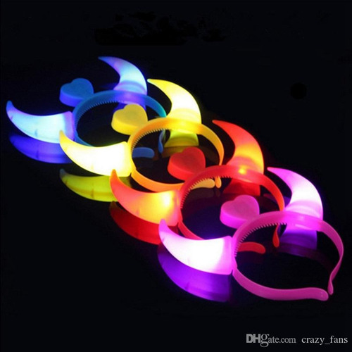 Vincha Diablo Led X 20 U Luz Luminosa Cotillon Diablita