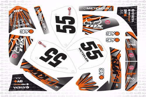 Kit Adesivo Moto Cross Trilha Ktm Lc4 2004 0,60mm 3m Mt013