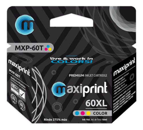 Cartucho Compatible Tinta Hp 60xl Cc643wl Color