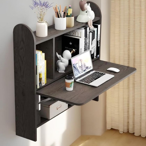 Mesa De Pared Hojas Caídas, Computadora Flotante Portã...