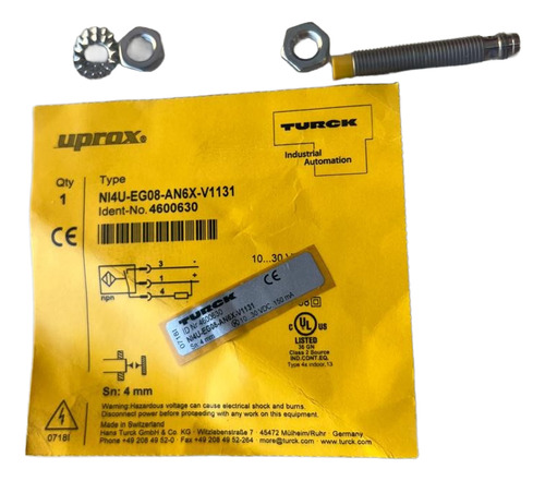 Sensor Inductivo Turck Ni4u-eg08-an6x-v1131 4600630