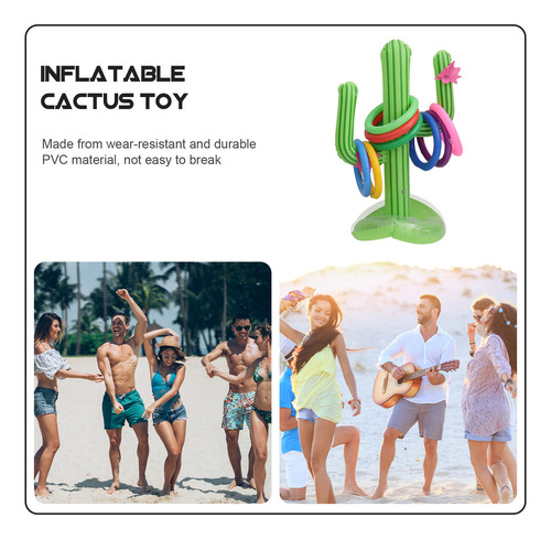 1 Juego De Anillos Para Lanzar Cactus, Juguetes Decorativos