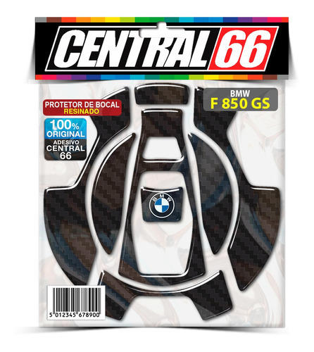 Protetor De Bocal Bmw F850gs Adventure Resinado Adesivo Cor Carbono Preto