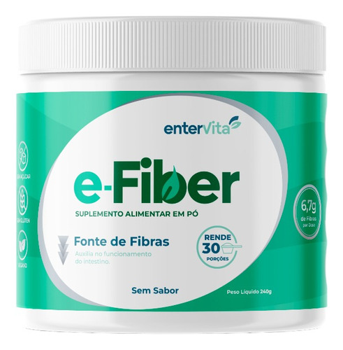 E-fiber Mix De Fibras Solúveis Sem Sabor 240g Entervita