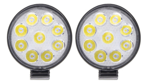 Par Faro 9 Leds 27w Redondo Mini 9~36v 1500lm 3 Pulgadas