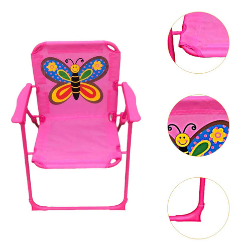 Kids Camping Folding Chair Portable Seat For Sporting Pink