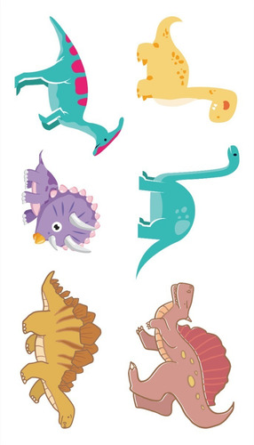Imagen 3 de 10 de Tatuajes Temporales Tattoo Dinosaurio Pack X10 Souvenir