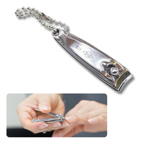 3x Cortador De Unhas Pequeno 5cm Com Lixa E Corrente Corneta