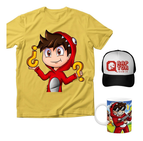 Combo Playera Niños Mikecrak Compadretes Raptor Gamer