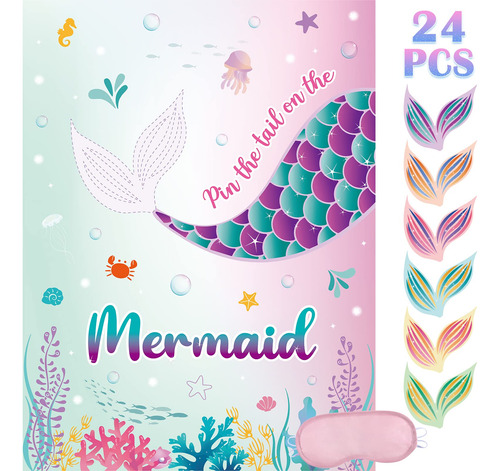 Wernnsai Juego Pin The Tail On The Mermaid - Juego De Fiesta