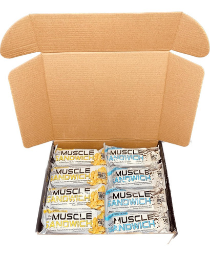Barras Muscle Sandwich 8 Caja C/12 Pz, 96 Barras Mayoreo Box