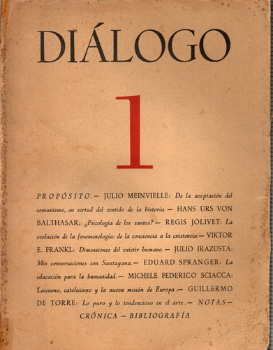 Diálogo: Bs.as., C. De Est. Univ., 1954. 1 Y 2 Sueltos