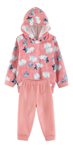 Conjunto Infantil Menina Soft Capuz Roupas Infantil Inverno