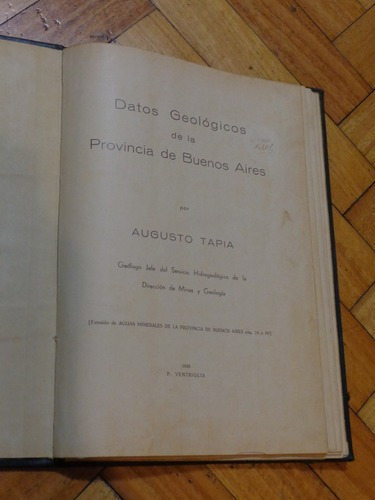 Datos Geológicos De La Provincia De Buenos Aires. 1938&-.