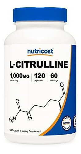 L-citrulina Nutricost 500 Mg, 120 Capsulas - Sin Gluten