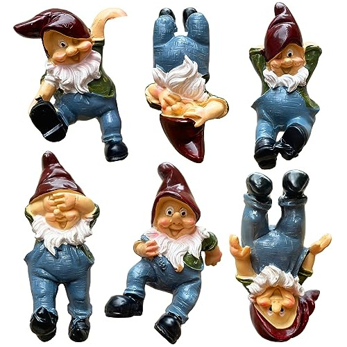 Juego De 6 Figuritas Colgantes Traviesas De Gnomos Mace...