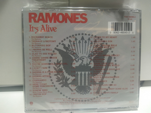 Ramones - It's Alive (cd Importado Alemania) Joey Ramone