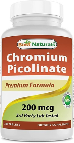 Best Naturals | Chromium Picolinate | 200 Mcg | 240 Tablets