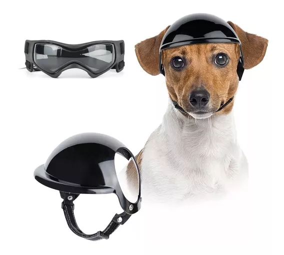 Casco De Moto Ajustable Para Perros Goggles