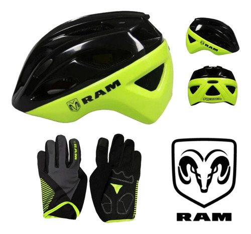 Pack De Casco Más Guantes Ram Talla L