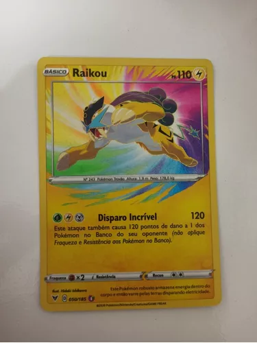 Carta Pokemon Raikou Rara Incrível Português 50/185 Amazing Rare