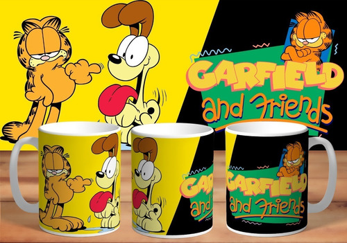 Taza De Plastico Garfield Y Odie Personajes De Tv