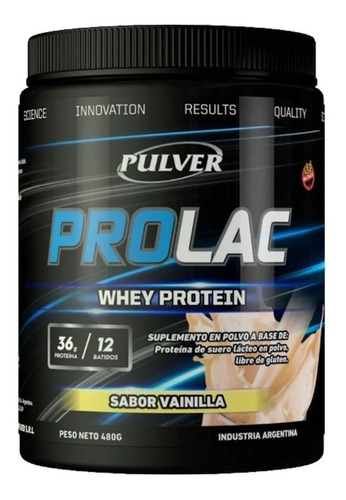 Suplemento en polvo Pulver  Prolac Whey Protein proteínas sabor vainilla en pote de 480g