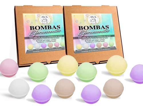 2 Paq 20 Bombas Efervescentes Para Pedicure, Manicure Spa