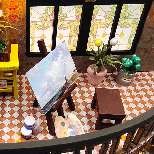 Nuevo Kits De Montaje De Casa De Muñecas De Madera, Arte En