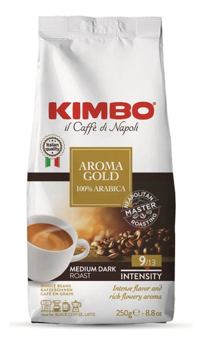 Café Kimbo Aroma Gold Grano Entero 250 Gr