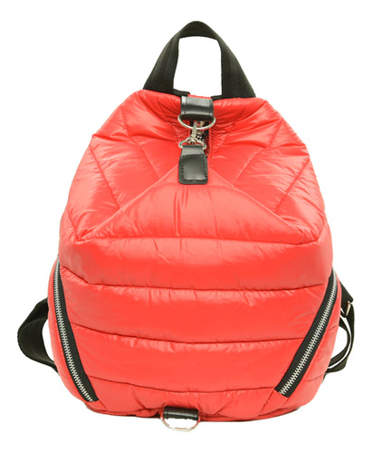  Mochila Neo Bag Paz Bomber Mujer Rojo Forrado Cierres