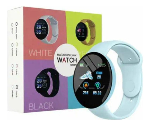 Smart Watch Macaron D18 Reloj Celeste