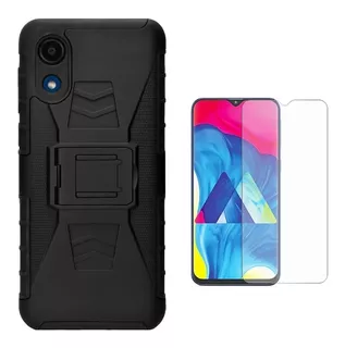 Mica + Funda Uso Rudo + Clip Para Samsung Galaxy A03 Core