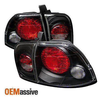 Fits 96-97 Honda Accord 2/4dr Jdm Black Tail Brake Light Oai