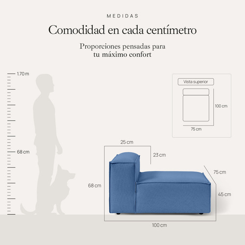 Sillón Modulo Central Latt Lino Soft