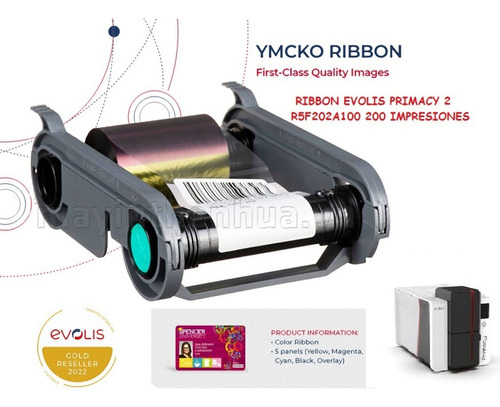 Cinta Color Evolis Primacy 2  Ymcko  200 Impresione Color 