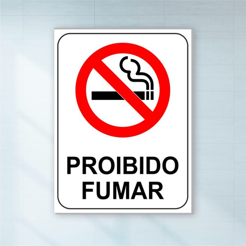 Placa Proibido Fumar Aviso Sala Recepção