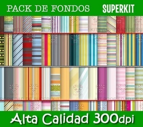 Kit Imprimible Pack De Fondos Lineas Y Rayas 300 Dpi Clipart