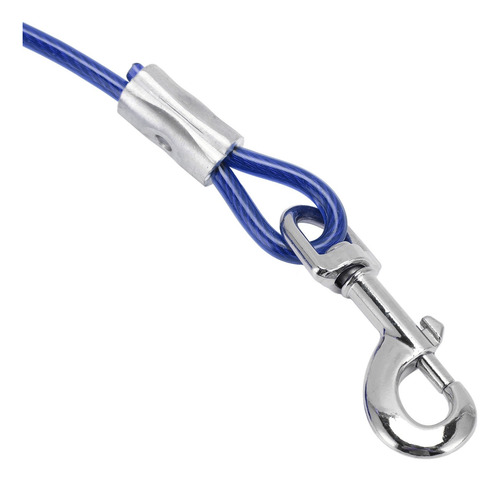 Braçadeira Para Cães Cabo De Aço Azul De 6 Mm X 3 Metros