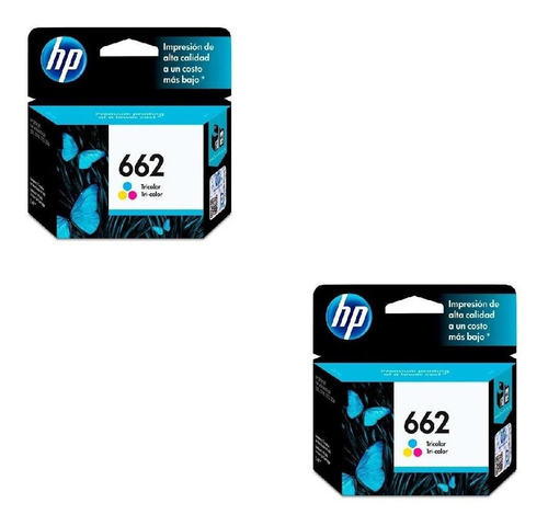 Kit De 2 Cartuchos De Tinta Original Hp 662 Tricolor