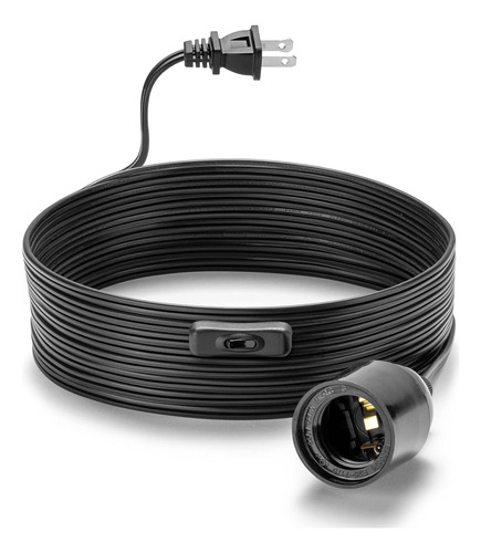 Cable De Luz Colgante De Extensión De 12 Pies Con Enchufe, C