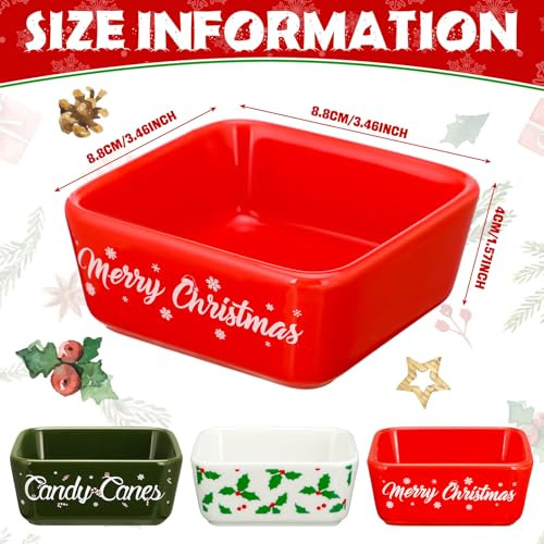 Juego De 3 Piezas De Cuencos De Azúcar De Navidad Pequeño C