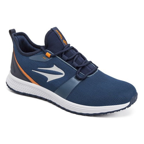 Zapatilla Topper Squat Azul Con Detalles Naranja Unisex 