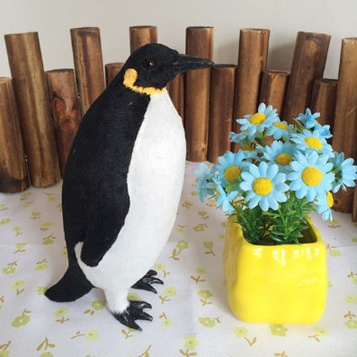 Estatua De Pingüino Con Plumas Artificiales For El Hogar, 2