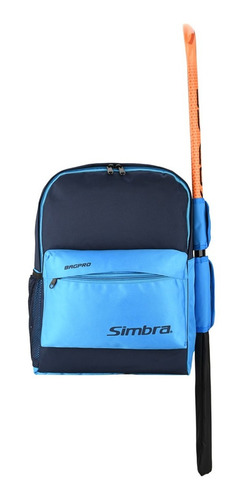 Mochila Hockey Porta Palo Simbra Reforzada Bolso Bolsillos Color Marino/turquesa